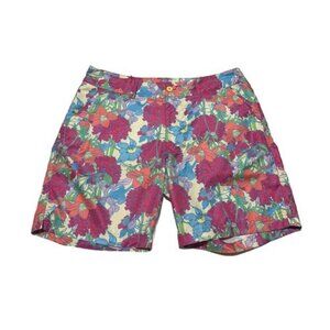 Birdies And Bows Women's Colorful Bold Floral Tropical Golf Shorts Size 12
